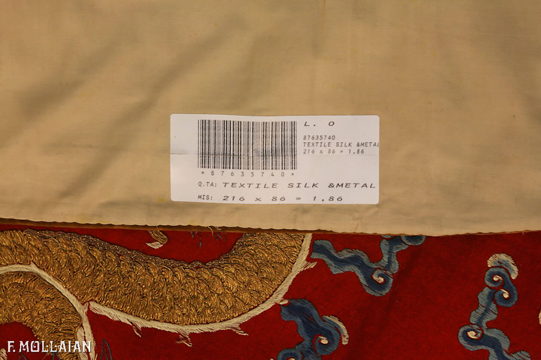Pair of Antique Chinese Textile (Silk & Metal) n°:87635740
